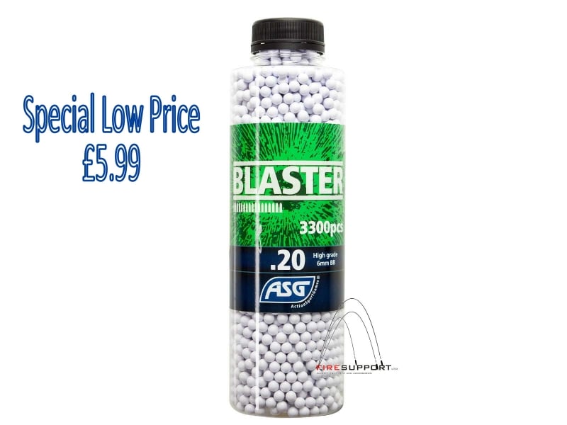 ASG Blaster .20g BB's 3300 rnd Bottle (White)